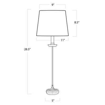 Regina Andrew Clove Stem Buffet Table Lamp With Black Shade