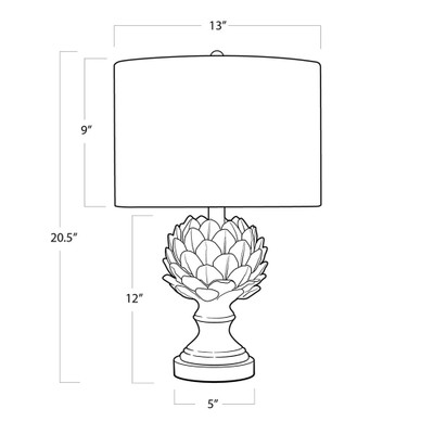 Regina Andrew Leafy Artichoke Ceramic Table Lamp - Off White