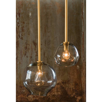 Regina Andrew Molten Pendant Large With Smoke Glass - Natural Brass