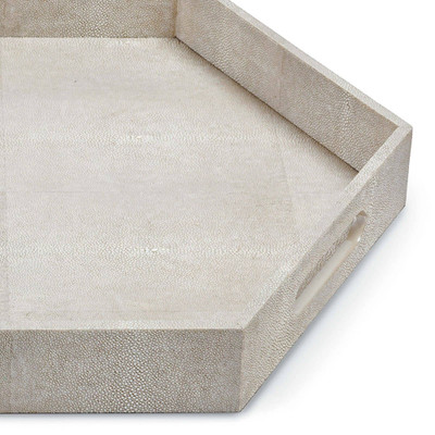 Regina Andrew Shagreen Hex Tray - Ivory Grey