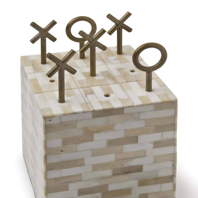 Regina Andrew Tic Tac Toe Block - Multi-Tone Bone