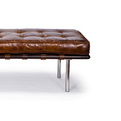 Regina Andrew Tufted Gallery Bench in Vintage Leather