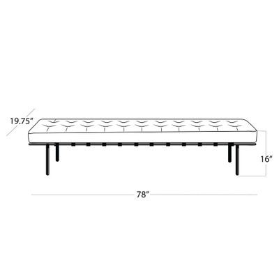 Regina Andrew Tufted Gallery Bench in Vintage Leather