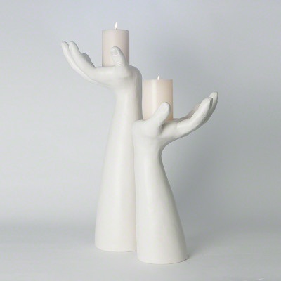 Palma Candleholder - Right - Matte White image 3