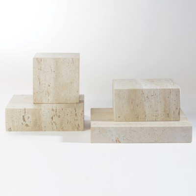 Travertine Cube Riser - Sm