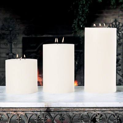 3 Wick Pillar Candle - Unscented - 6"x9"
