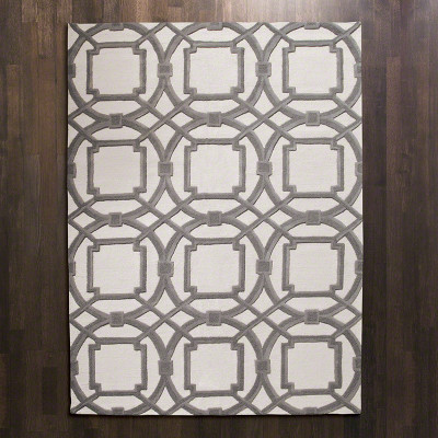 Arabesque Rug - Grey/Ivory - 6' x 9'