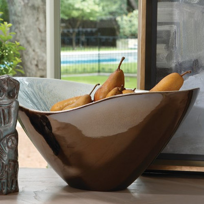 Marta's Bowl - Bronze Reactive Blue