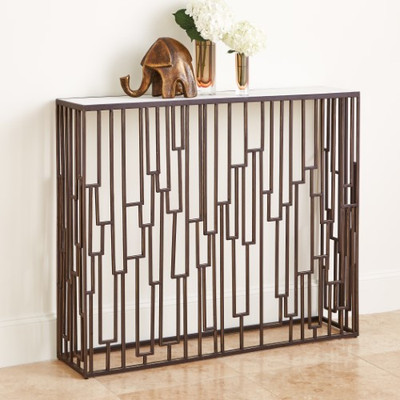 Shingle Hall Table - White Marble