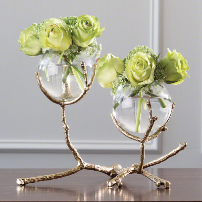 Twig 2 Vase Holder - Brass