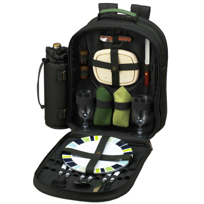 Two Person Picnic Backpack - Forest Green image 1