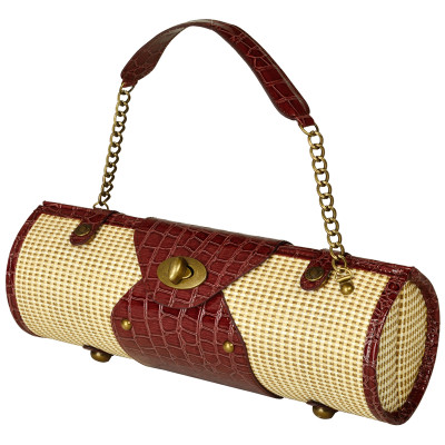 Wine Carrier & Purse - Straw/Brown image 1