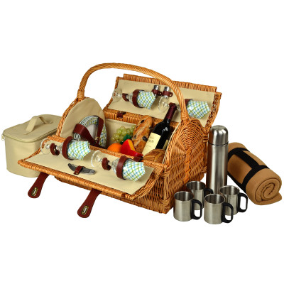 Yorkshire Picnic Bskt for 4 w/Blkt & Coffee - Gazebo image 1