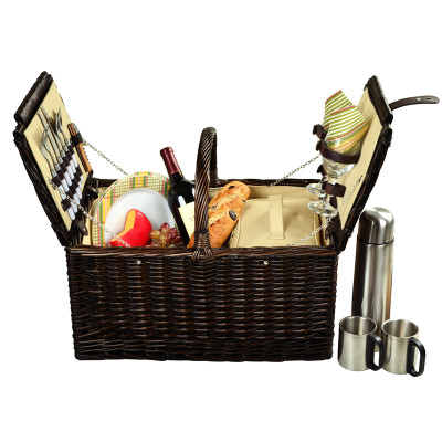 Surrey Picnic Basket for 2 w/Coffee - Hamptons image 1