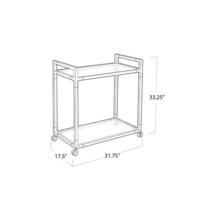 Regina Andrew Americano Bar Cart - Natural Brass