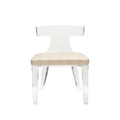 Worlds Away Duke Chair - Beige Faux Shagreen