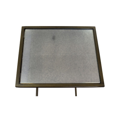 Worlds Away Fncmam Occassional Table - Bronze/Antique Mirror Top