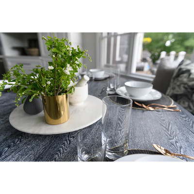 Worlds Away Jefferson Dining Table - Black Cerused Oak