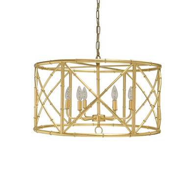 Worlds Away Zia Chandelier - Bamboo/Gold Leaf