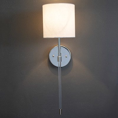 Worlds Away Bristow Sconce - Acrylic/Nickel/White Linen