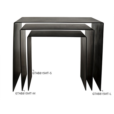 Noir Yves Side Table - Large - Black Steel