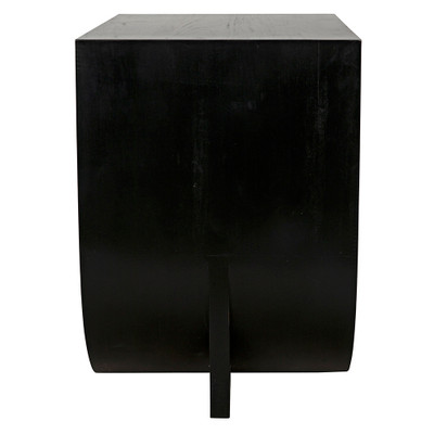 Noir Burton Side Table - Left - Hand Rubbed Black And Teak