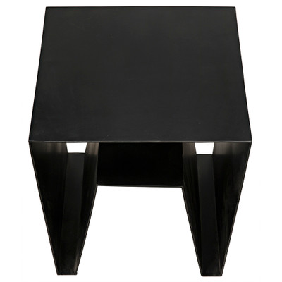 Noir Quintin Side Table - Black Steel