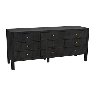 Noir Conrad 9 Drawer Dresser - Pale