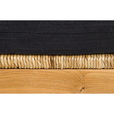 Noir Martin Chair - Teak Frame - Woven Seat - Black Woven Fabric