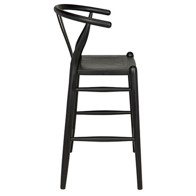 Noir Zola Counter Stool - Charcoal Black