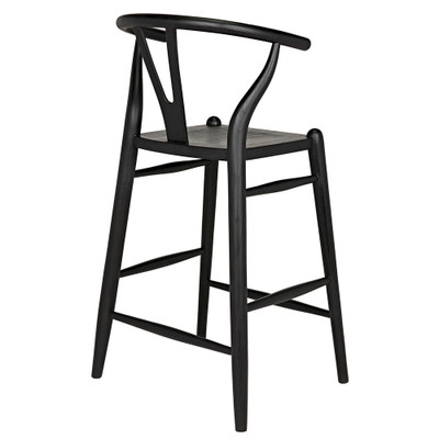 Noir Zola Counter Stool - Charcoal Black