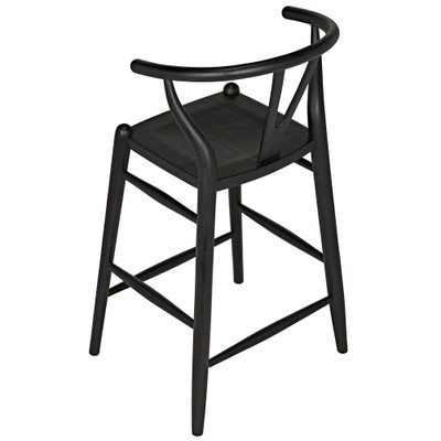 Noir Zola Counter Stool - Charcoal Black