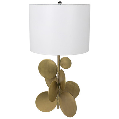 Noir Vadim Table Lamp With Shade - Metal With Brass Finish