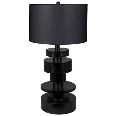 Noir Wilton Table Lamp - Black Steel With Shade