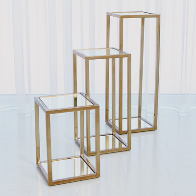 Global Views Escher Pedestal/Planter - Brass - Lg