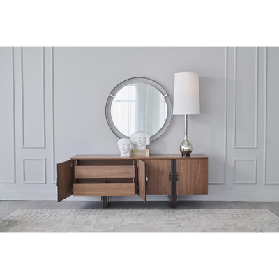 Global Views Floating Mirror - Nickel Clips - Natural Iron