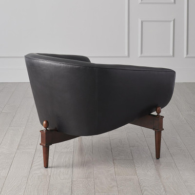 Global Views Mimi Chair - Black Marbled Leather