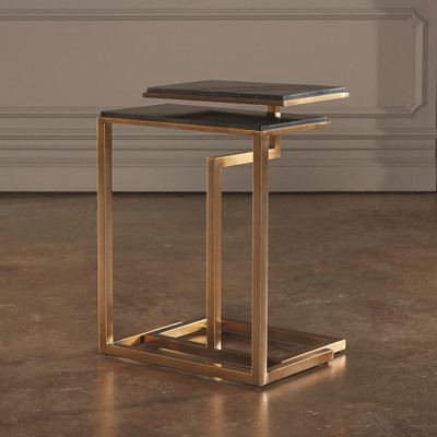 Global Views S/2 C - Nesting Tables - Brass