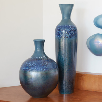 Global Views Sapphire Ombre Vase - Sm
