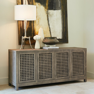 Studio A Driftwood Lattice Credenza - Grey