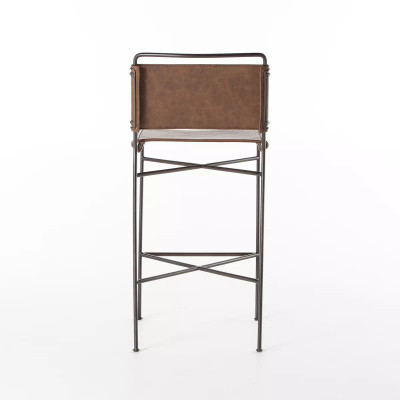 Four Hands Wharton Bar Stool - Distressed Brown