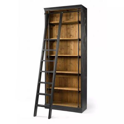 Four Hands Ivy Bookcase With Ladder - Matte Black