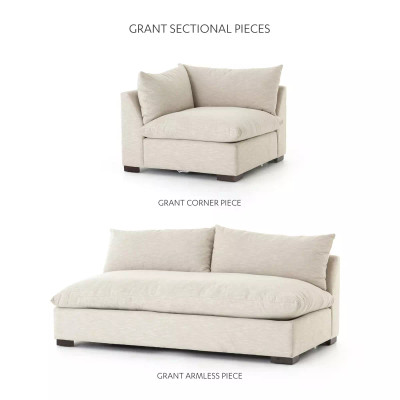 Four Hands BYO: Grant Sectional - Armless Piece - Oatmeal