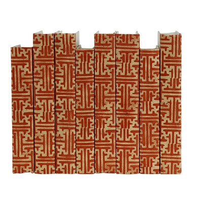 E Lawrence Orange Batik Maze Pattern