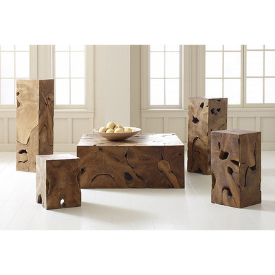Phillips Collection Teak Slice Coffee Table, Square