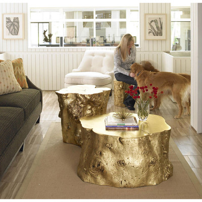 Phillips Collection Log Side Table, Gold Leaf