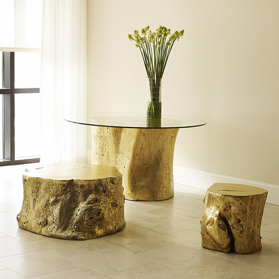 Phillips Collection Log Side Table, Gold Leaf