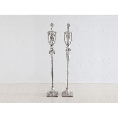Phillips Collection Skinny Female Sculpture, Silver Leaf