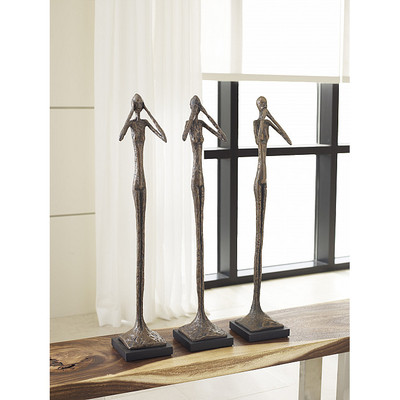 Phillips Collection Hear No Evil Skinny Sculpture, Bronze