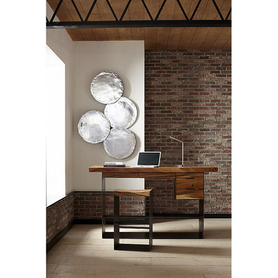 Phillips Collection Galvanized Wall Discs, Set of 4, Silver Leaf